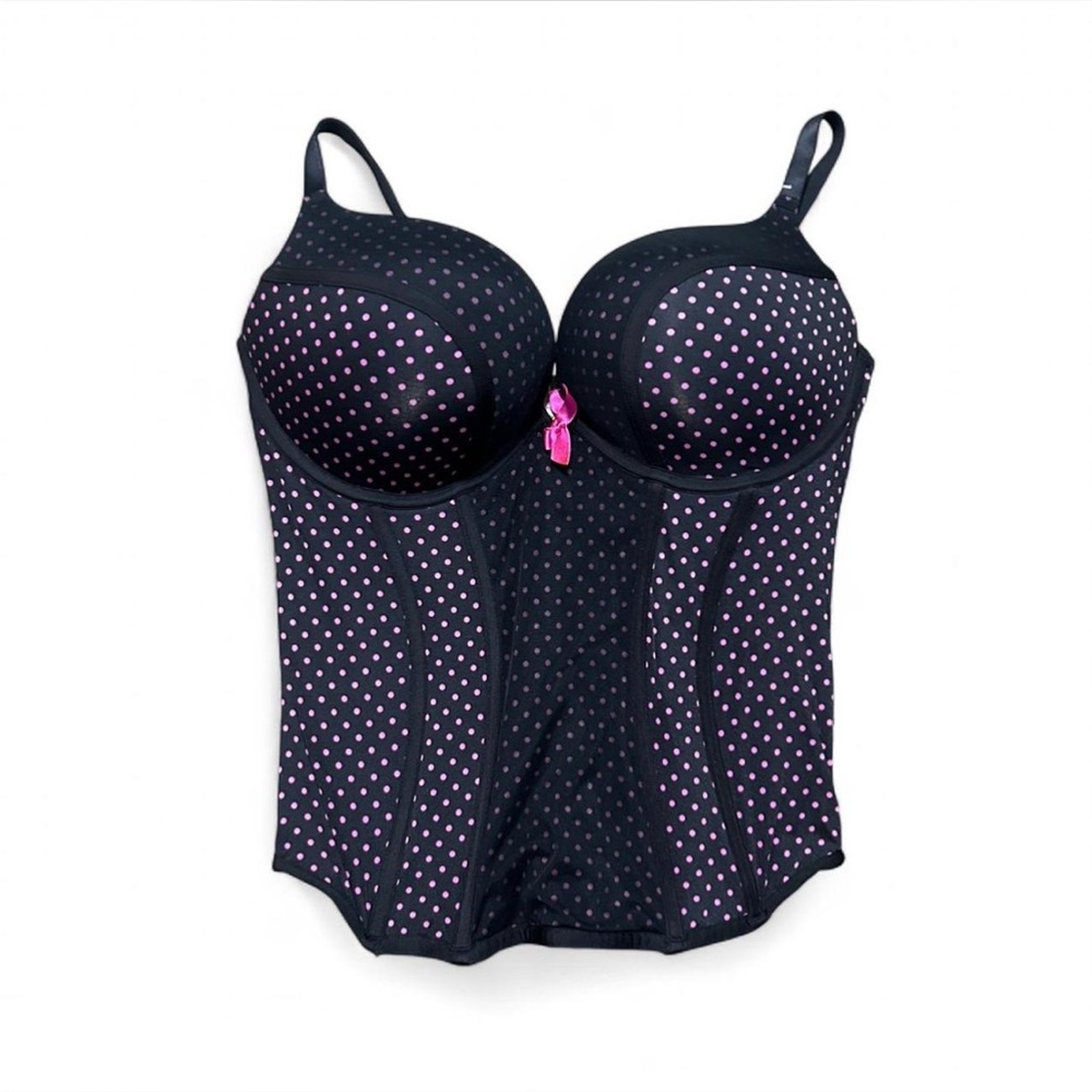 Black and Pink Polka Dot Women's Bustier